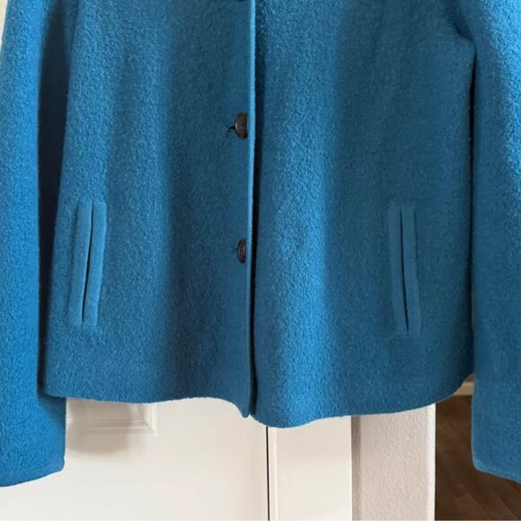 Women’s Lands’ End Teal Wool Collared Jacket Top-Size‎ 4 - Picture 4 of 6